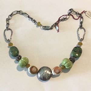 Sterling silver lemon turquoise necklace